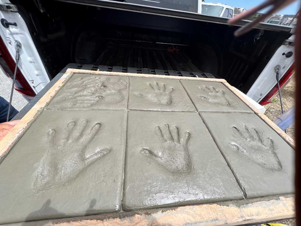 Imjin Parkway Handprints in Concrete at Project Kick-Off
