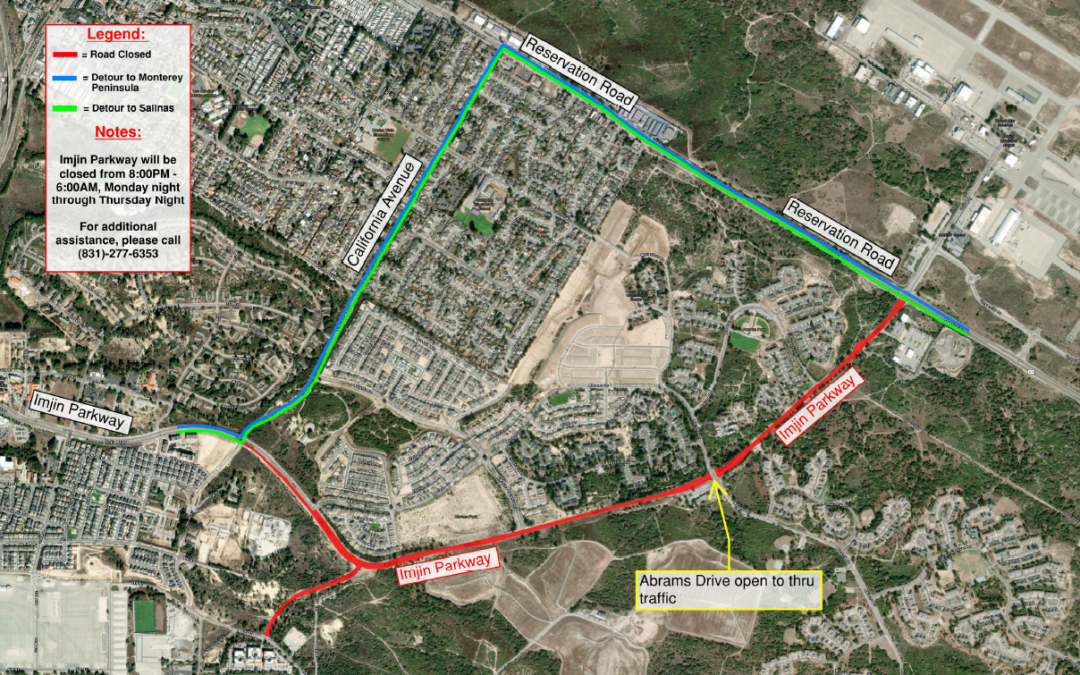 Imjin Parkway Temporary Road Closures for Night Work from Imjin Road to Reservation Road